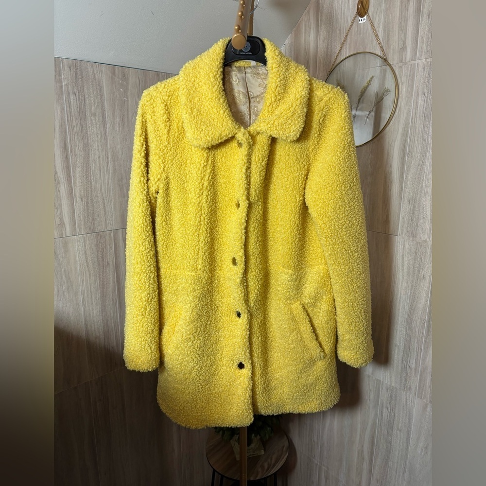 Soft Surroundings Yellow Teddy Jacket